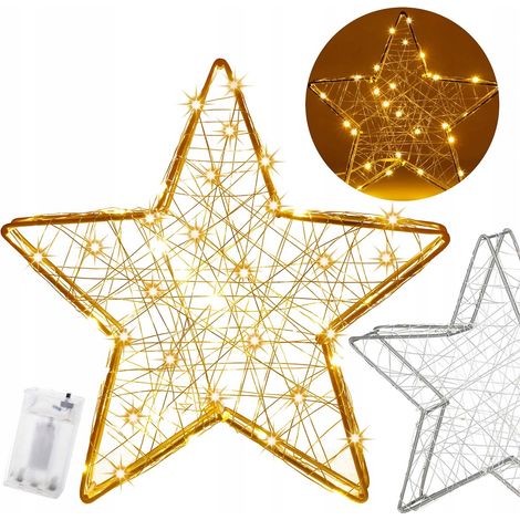 STELLA DECORATIVA NATALIZIA 100LED BIANCO CALDO A BATTERIA FESTE IP20 (1/5)