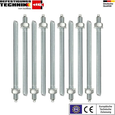 IsolBau Gewindestange verzinkt ETA Ankerstange 10 x M12x220 (1/5)