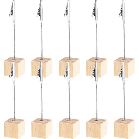 Porte Photo 20pcs, Mémo et Porte-clips Message, Porte Photo Mémo Clip Avec Pince Crocodile et base en Pin, Pince Porte Nom Pour la Décoration de Bureau, Mariage, Fête, Maison (1/5)