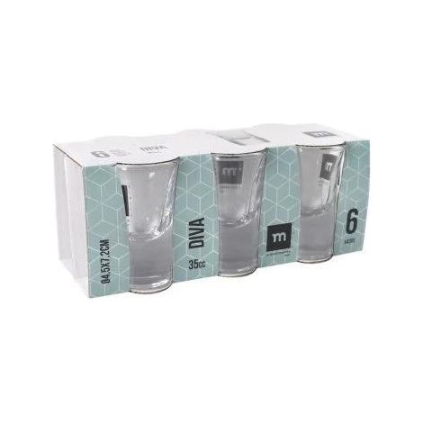 3,5 cls vaso chupito diva similar a dublino bormiolli - caja 6 unidades