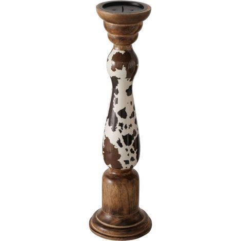 Kerzenleuchter braun, natur, weiß Ø 12,5 cm H: 45 cm