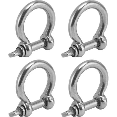 Satz mit 4 Ringen aus Edelstahl 304, D-förmige Schrauböse, Bogenform, M12-Hebeöse, Lastersatz (1/5)