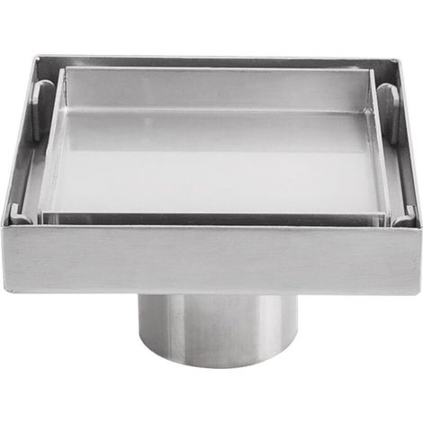Drain Strainer for Shower en Acier Inoxydable 304 et Cuivre, 10cm, Finition Lisse, Argent - Résistant à la Rouille et Durable (1/4)