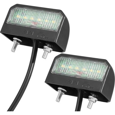 2 luces LED blancas frías para matrícula, 12V/24V, universales, impermeables, homologadas por ECE, para matrícula trasera de coche o remolque. (1/5)