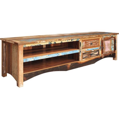NATURE OF SPIRIT 136 Mobile TV in legno riciclato  laccato / multicolore 200x50x50 (1/3)