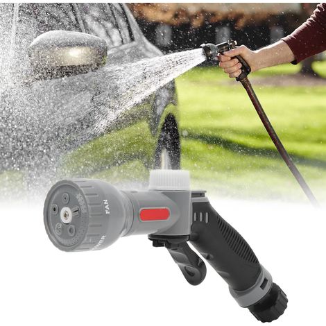 Buse de tuyau d'arrosage pour voiture avec 5 modes de pulvérisation réglables et contrôle du débit, pulvérisateur portatif haute pression adapté au lavage de voiture (Référence : Pommeau de douche à c (1/5)