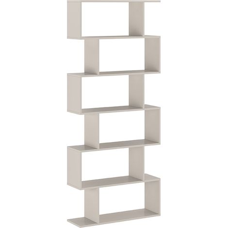 Etagère asymétrique haute, meuble étagère coloris beige -  Longueur 80  x profondeur 24,60 x hauteur 191 cm (1/3)