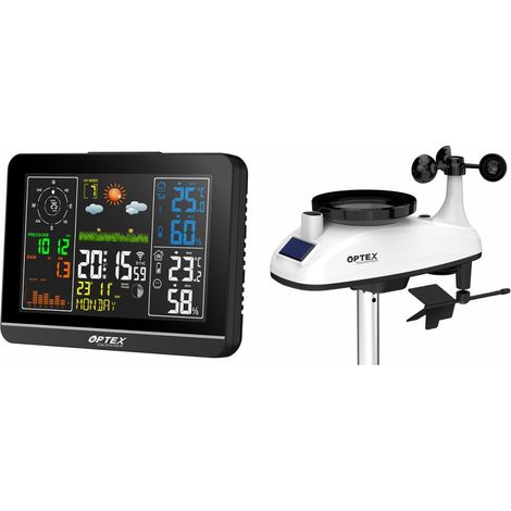 Optex – Station météo wifi – Prévisions météo – Rétroéclairage – Alimentation secteur – Connectivité sans fil
