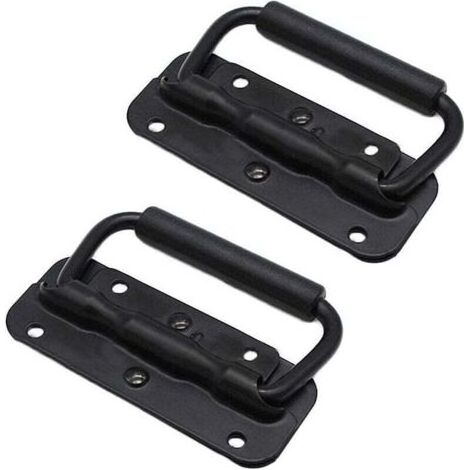2pcs acier inoxydable boîte à main poignée ascenseur boîte à outils ressort pliant poignée, poignée de traction 100mm (1/5)