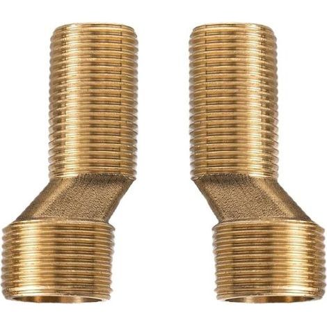 2 pièce Adaptateur de robinet de douche avec bras pivotant, connecteur en laiton de 3/4" à 1/2" pour robinets de salle de bain (1/4)