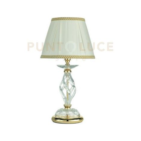 LUME PICCOLO 1306 1 LUCE TRASPARENTE E ORO ATTACCO E14 H.30+19CM
