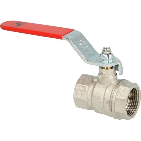 Robinet à bille 1/4’’ FF/FF levier en acier rouge isolé