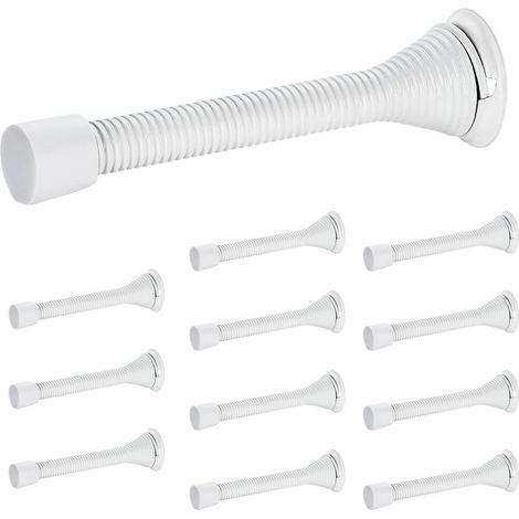 Türstopper, 12er-Set, weiß, federbelastet, mit Gummipuffer, für die Unterseite der Tür (1/4)