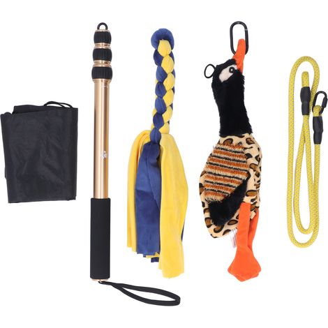 Palo telescópico de entrenamiento para perros de 132 cm con cuerda y juguetes para el entrenamiento muscular y la interacción. (1/5)