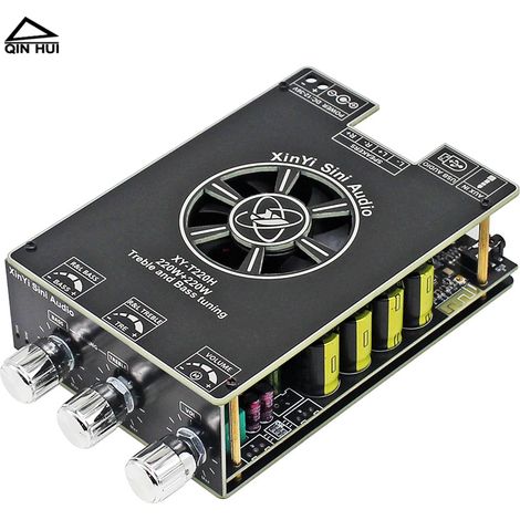Carte d'amplificateur audio Bluetooth haut de gamme avec double canal stéréo haute puissance (2220W) et prise en charge de la lecture sur clé USB et carte son.