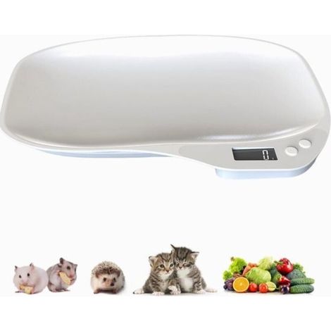 Balance pour petits animaux de compagnie 15 kg pour chats et chiens - Balance numérique portable avec écran LCD