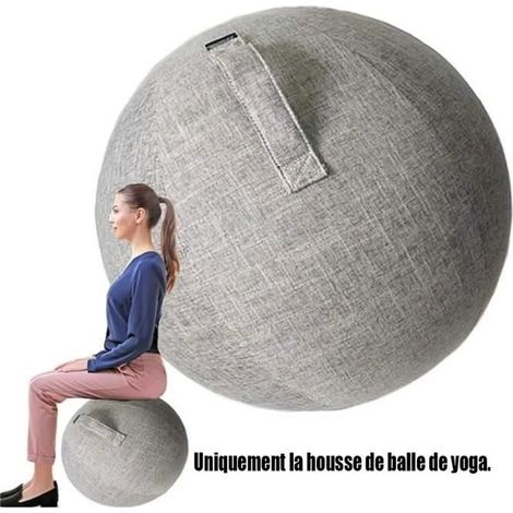 Schwangerschafts-/Gymnastikballbezug 65 cm, Grau, für Pilates zu Hause und im Büro