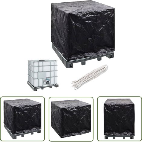 The Living Store Abdeckung für IBC-Tank 8 Ösen 116x100x120 cm - IBC Tank Abdeckung - Wassertank Abdeckung - Schutzhülle IBC - UV-Schutz - Wetterfest (1/5)