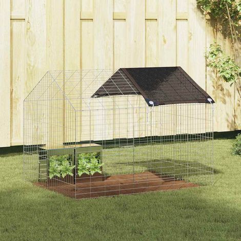 vidaXL Rabbit Cage Silver 100 x 78 x 78 cm Galvanised Steel