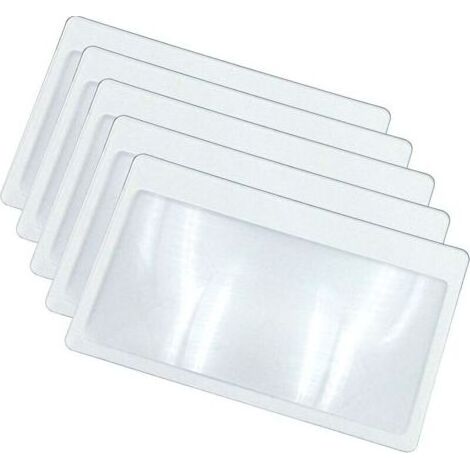 Loupes de Poche au Format Carte de crédit - Petite loupe pour Carte avec grossissement 3X, Ultra Fine, Flexible et incassable, Transparente, 5