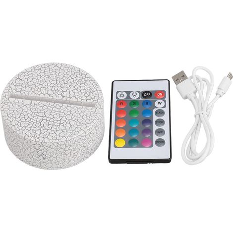 Socle Lampe LED 8 Puces Multicolores Télécommande Base Éclairage Décoratif Acrylique USB Piles ABS (1/5)