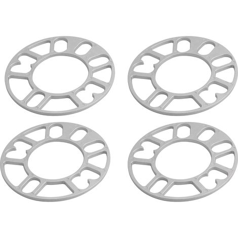4 x Aluminium Wheel Spacers Shims Plate Auto Wheel Spacers 5 mm Stud for 4X100 4X114.3 5X100 5X108 5X114.3 5X120 (1/5)