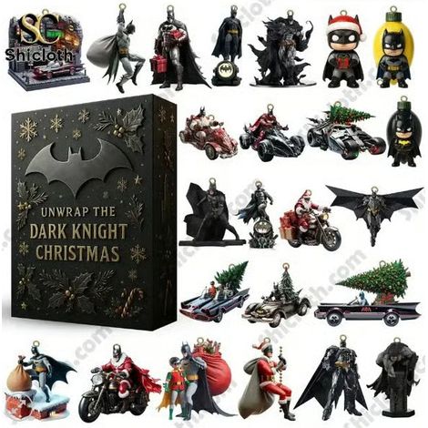 Calendrier de l'Avent Batman 2026 - Coffret Surprise Compte à Rebours de Noël - Décorations à Suspendre (Thème Batman) Ce calendrier de l'Avent festif apporte une (1/3)