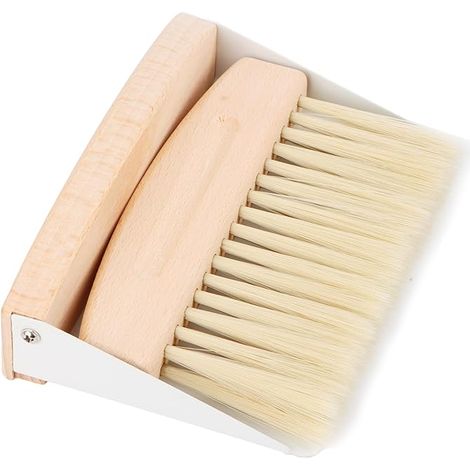Mini Dustpan and Hand Brush Broom, Shovel and Broom Set, Table Broom and Dustpan Set, Hand Brush with Dustpan, Mini Broom Table Brush, Crumb Brush (Wood Colour)