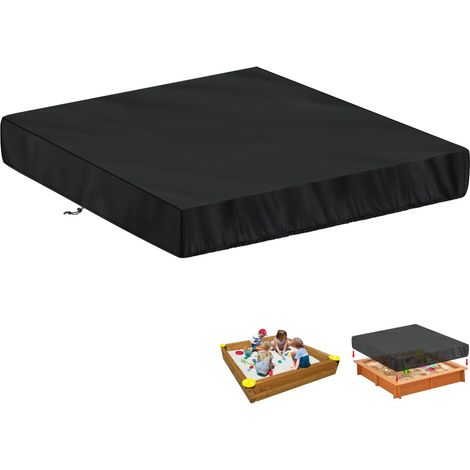 Funda para arenero cuadrada de 150 x 150 x 20 cm, impermeable, protectora, Oxford 420D, con cordón ajustable. (1/5)
