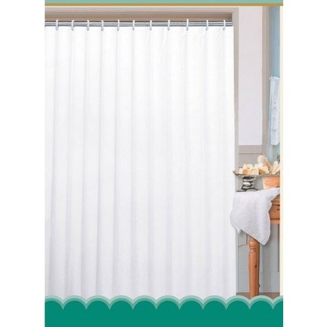 Rideaux de douche 180x180m, polyester/blanc
