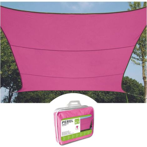 ACKERMAN – Voile d'ombrage rectangulaire 2 x 3 m fuchsia en polyester imperméable, protection UV 90 %, installation facile avec anneaux en D (1/5)