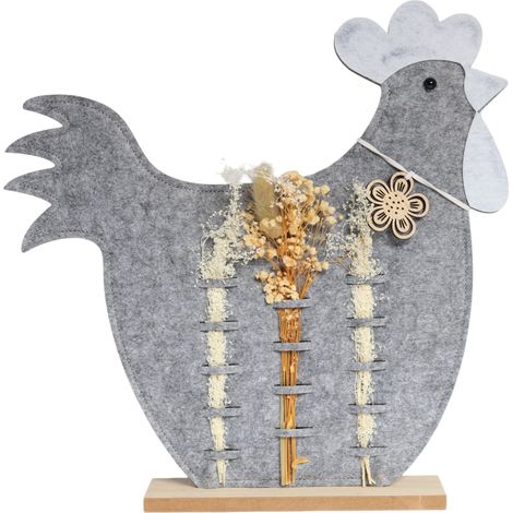 Figura de gallina de fieltro, decoración primaveral para Pascua, 30 cm. (1/5)