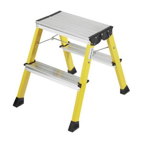 MARCHE-PIED PLIABLE À ROULETTES ALU JAUNE KRAUSE ROLLY KRAUSE 130044CO HAUTEUR DE TRAVAIL (MAX.) (DÉTAILS) 2.45 M