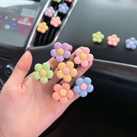 Clip de désodorisant - Daisy - 10 Pièces - Fleurs Colorées - Pour Voiture - Durable et Élégant (1/4)