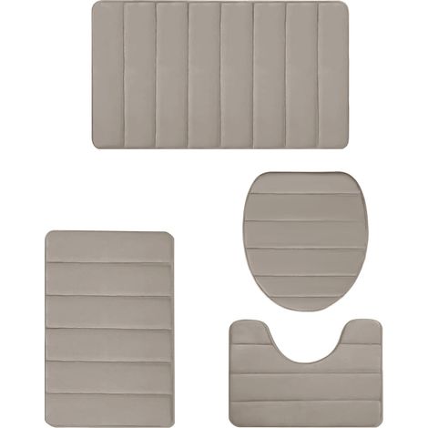 Tapis De Salle De Bain - Tapis À Mémoire De Forme - 4 Pièces - 40x60 Cm 40x50 Cm 38x42 Cm 38x49 Cm - Non Glissant - Absorbant - Lavable En Machine (1/5)