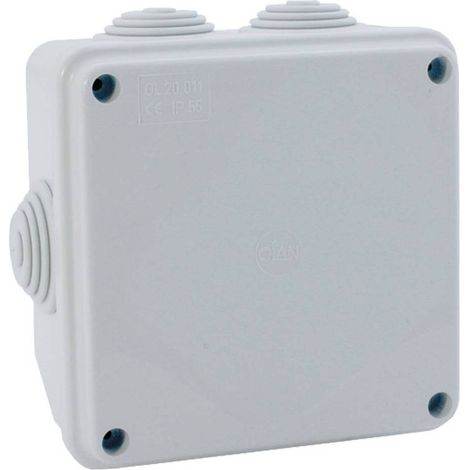 Caja de derivación estanca 100x100x50mm – FG13404 – IP55 con tapa con tornillos y 6 pasacables – FAEG