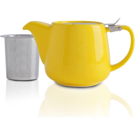 Porzellan-Teekanne mit Deckel und herausnehmbarem Teesieb, 1200 ml Keramik-Teekanne für Teeblüten