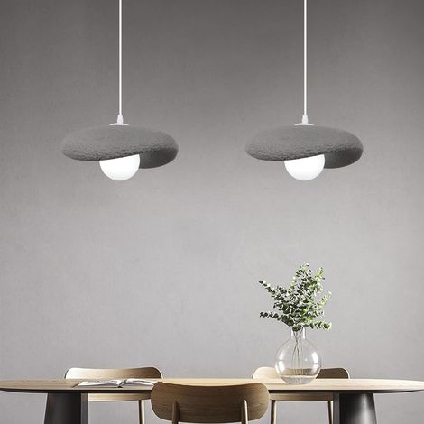 2PCS Moderne Suspension Luminaire Plafonnier Créatif Nordique Lustre Design Simulation Ciment Texture E27 pour Cuisine Salon Chambre Gris (1/5)