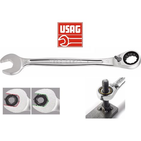 USAG CHIAVE COMBINATA CON CRICCHETTO USAG 285KA DIAMETRO 19mm - U02856019