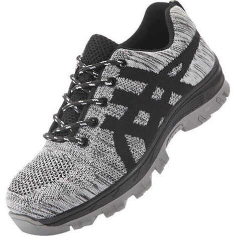 Ulisem Chaussures de sécurité pour homme, embout en acier, confortables, légères, respirantes, unisexes, grises (43 EU)
