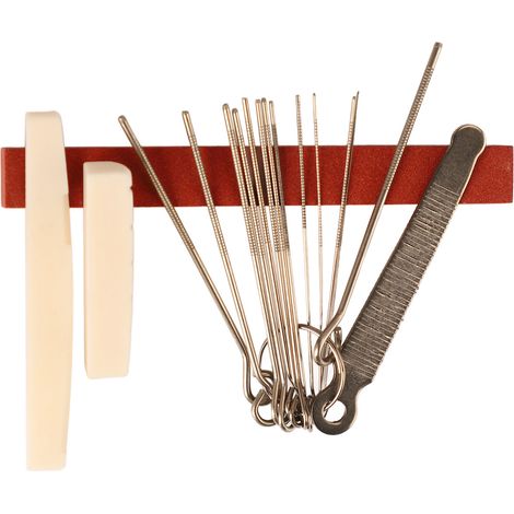 Ensemble de limes guitare métal et pierre, outils de façonnage et réparation pour manche, sillet et chevalet. (1/5)