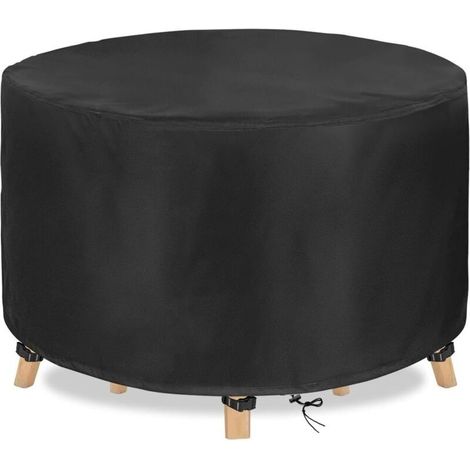 Housse de protection ronde pour table de jardin, imperméable, en tissu Oxford argenté 210D, pour meubles de jardin, 120 x 74 cm (1/5)