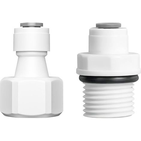 2 Pièces Raccord de Filtre à Eau, 1/2" Raccord Fileté Femelle/Mâle to 1/4" Rapide Connecteur, pour Filtre À Eau Osmose Inverse (1/5)