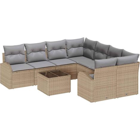 Maison Exclusive - Gartensofa-set Beige 55 x 55 x 37 cm Poly-Ratt