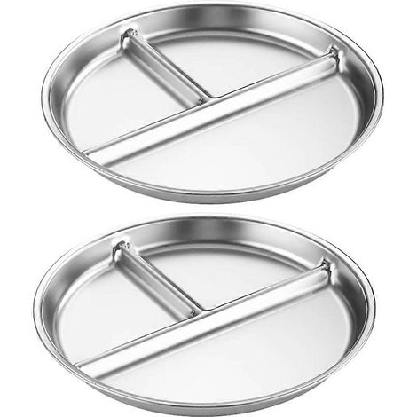 Servierplatte aus Edelstahl, Snacktablett, unterteilter Speisebehälter, Küchenutensilien (1/5)