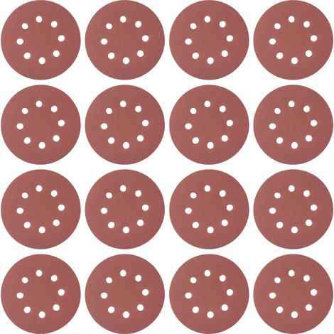 Disque Abrasif - 400 Grains - Oxyde D'Aluminium - Pour Ponceuse Murale Et Placo - 127 mm 8 Trous - 16 Pièces (1/5)