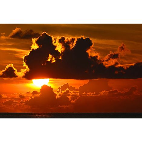 Papier peint panoramique océan élégant Tapisserie panoramique coucher de soleil pour bureau Papier peint panoramique original pour salon (1/2)