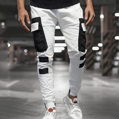Slim-Fit Cargo-Jogginghose für Herren, taillierter Schnitt, Combat-Stil, ideal für die Arbeit – Größe 2XL (1/4)