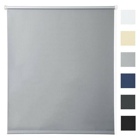 WOLTU Verdunklungsrollo ohne Bohren Grau, Thermorollo Klemmfix Fensterrollo Seitenzugrollo easyfix Verdunkelung Rollos Sichtschutz und Sonnenchutz, Klemmrollo für Fenster und Tür, 100x210cm (BxH)