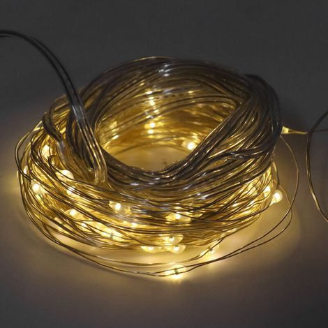 Guirlande Solaire Extérieure 50 LED Blanc Chaud Étanche IP44 8 Modes Décoration Jardin Terrasse Fête Noël (1/4)